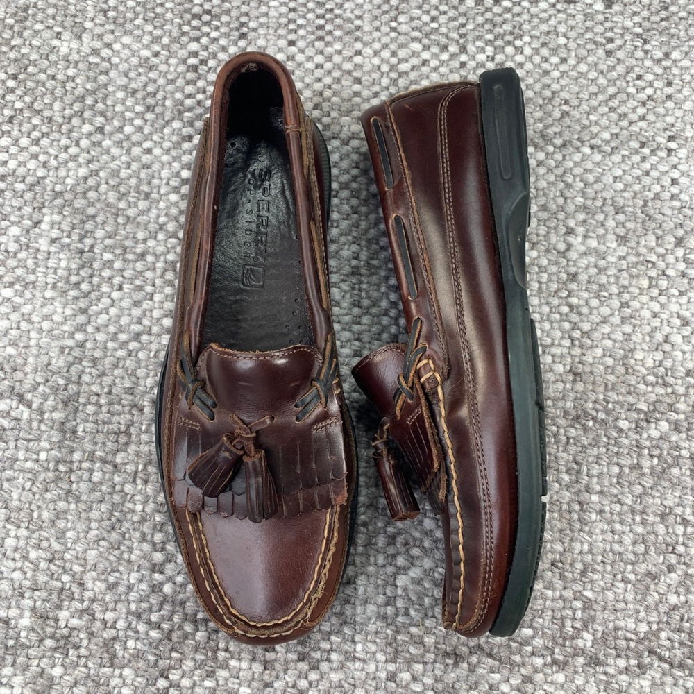 Sperry Top-Sider Loafers Mens 9M Brown Leather Kiltie Tassel Boat Shoes 0717157